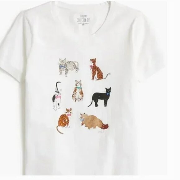 ⭐️ Cat Graphic Kitten Boho Modern Classy Preppy Cute Chic Glam Hipster Tee Top - Picture 2 of 4